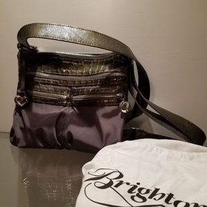 Brighton crossbody messenger bag. Gunmetal grey